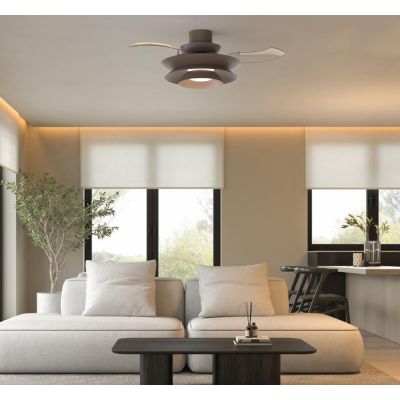 ACONCAGUA VENTILATORE CON PALE A SCOMPARSA D106 CM LED 20W DIMMERABILE 2 COLORI CON TELECOMANDO INCLUSO