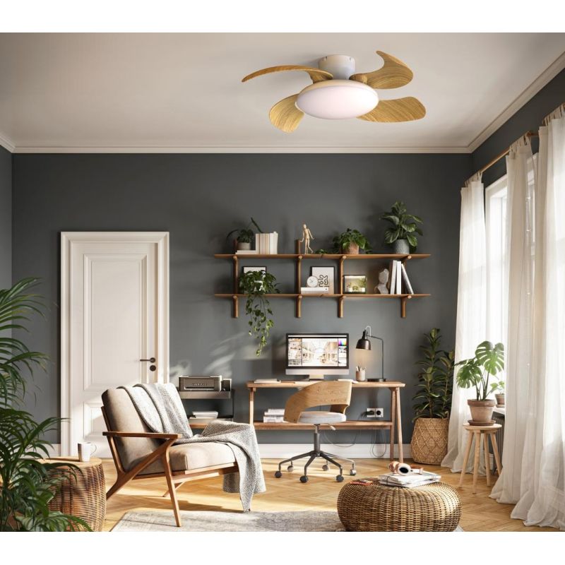 ALOHA II VENTILATORE D83 CM CON PALE A SCOMPARSA LED 40W DIMMERABILE 2 COLORI TELECOMANDO INCLUSO