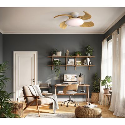 ALOHA II VENTILATORE D83 CM CON PALE A SCOMPARSA LED 40W DIMMERABILE 2 COLORI TELECOMANDO INCLUSO