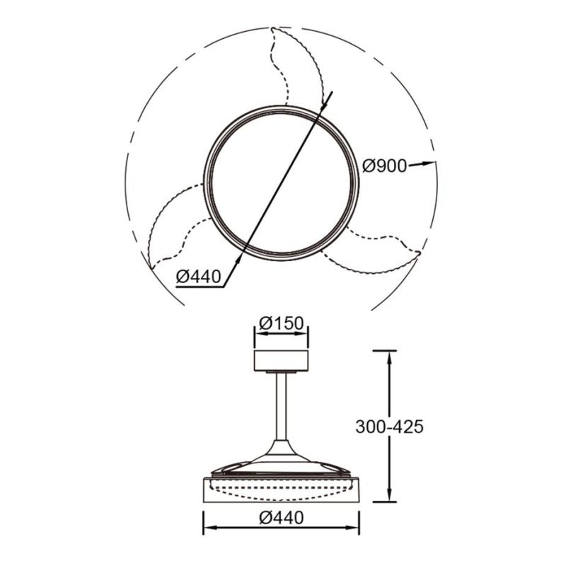 GLASS FAN VENTILATORE METALLO BIANCO E VETRO LUCE LED DIMMERABILE 2 MISURE PALE A SCOMPARSA TELECOMANDO INCLUSO
