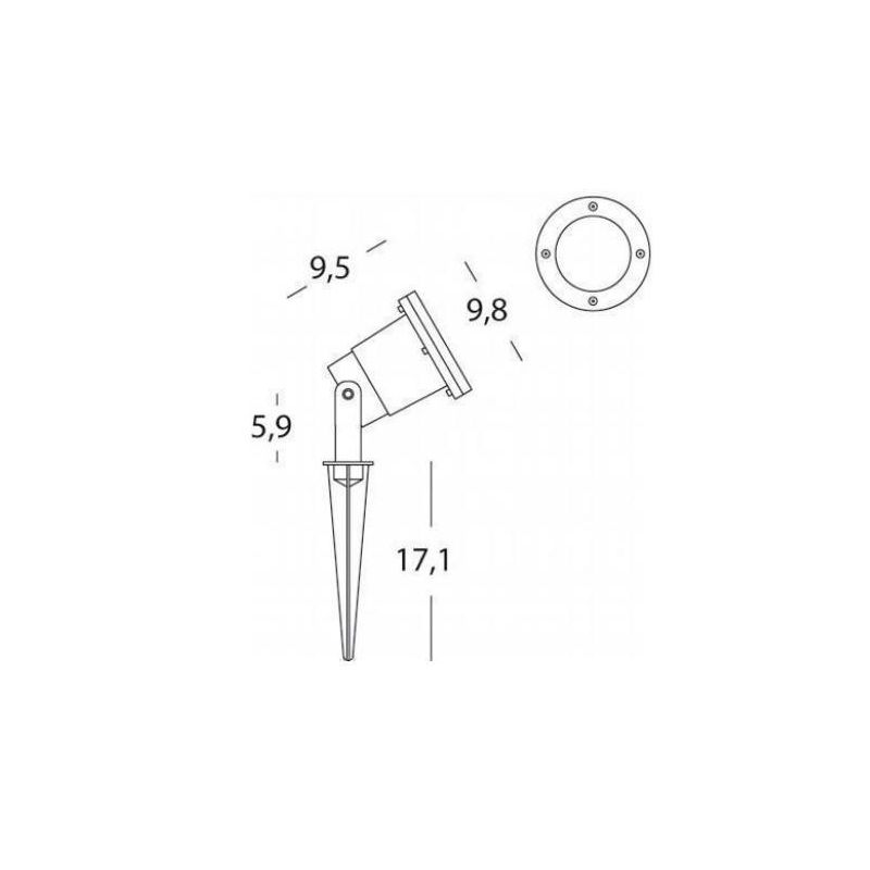 SPOT FARETTO DA ESTERNO ORIENTABILE CON PICCHETTO IP55 NERO LAMPADINA GU10 DI SOVIL Sovil - Cristalensi Shop Online