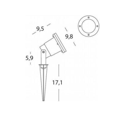 SPOT FARETTO DA ESTERNO ORIENTABILE CON PICCHETTO IP55 NERO LAMPADINA GU10 DI SOVIL Sovil - Cristalensi Shop Online