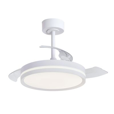 VILLENA VENTILATORE BIANCO CON PALE A SCOMPARSA 2 MISURE LUCE LED DIMMERABILE TELECOMANDO INCLUSO