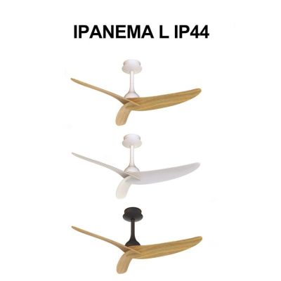 IPANEMA VENTILATORE SENZA LUCE IP44 CON 3 PALE IN METALLO 3 COLORI D117 CM CON TELECOMANDO INCLUSO