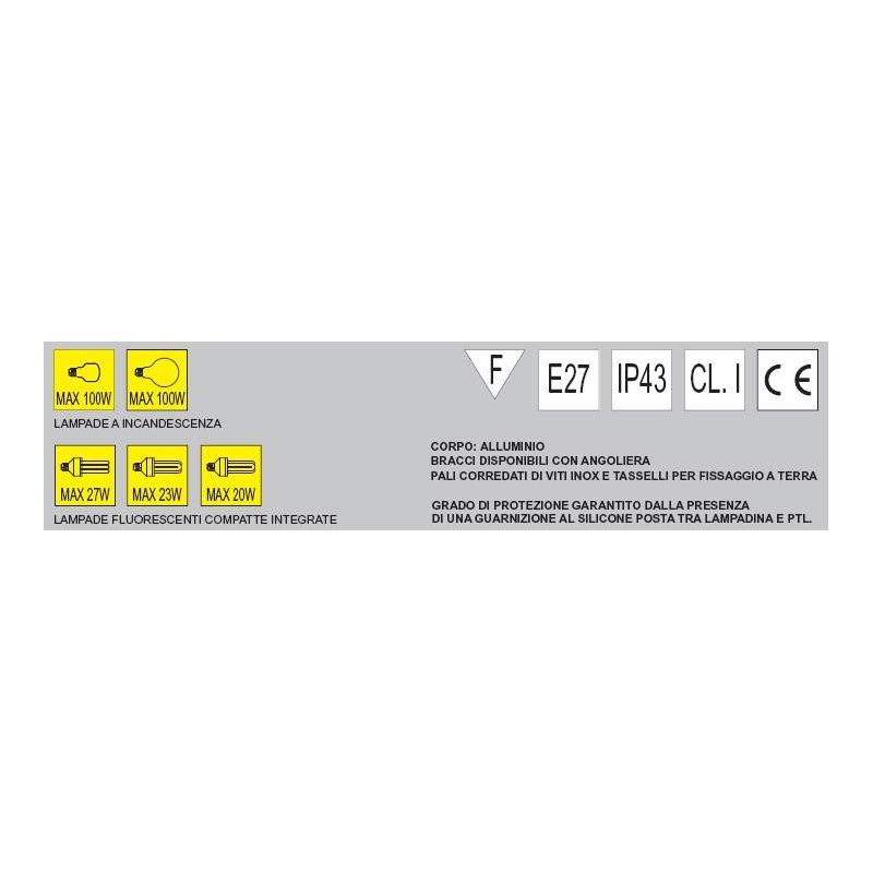 Palo esterno in alluminio altezza 220 cm Garden Luce - Cristalensi Shop Online