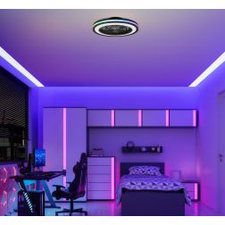 GAMER BIG VENTILATORE MODERNO LED 60W DIMMERABILE TECNOLOGIA RGB TELECOMANDO INCLUSO 2 COLORI