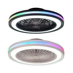 GAMER VENTILATORE MODERNO LED 40W DIMMERABILE TECNOLOGIA RGB TELECOMANDO INCLUSO 2 COLORI Mantra - Cristalensi Shop Online