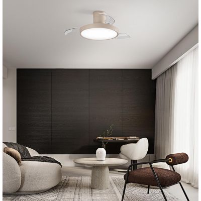 ZORA VENTILATORE D107 CM PALE A SCOMPARSA LED 30W LUCE CCT DIMMERABILE 2 COLORI TELECOMANDO INCLUSO