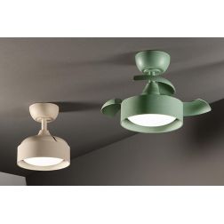 CLEO PICCOLO VENTILATORE D55 CM PALE A SCOMPARSA LED 22W LUCE CCT DIMMERABILE 2 COLORI TELECOMANDO INCLUSO