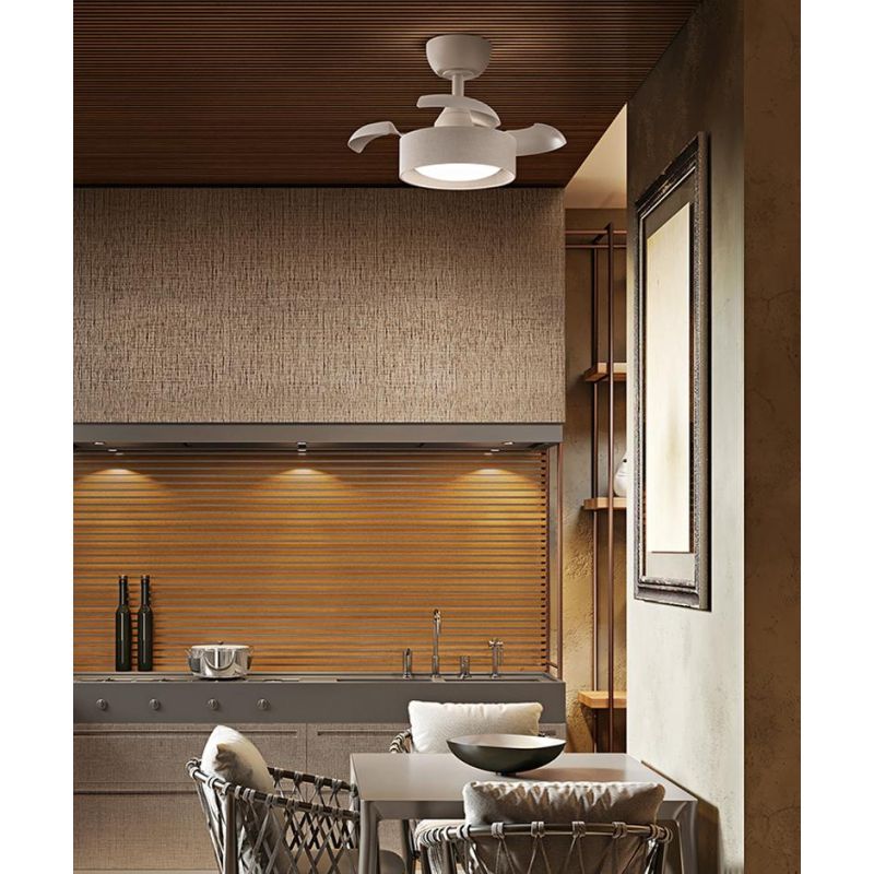 CLEO PICCOLO VENTILATORE D55 CM PALE A SCOMPARSA LED 22W LUCE CCT DIMMERABILE 2 COLORI TELECOMANDO INCLUSO