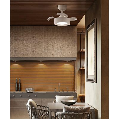 CLEO PICCOLO VENTILATORE D55 CM PALE A SCOMPARSA LED 22W LUCE CCT DIMMERABILE 2 COLORI TELECOMANDO INCLUSO