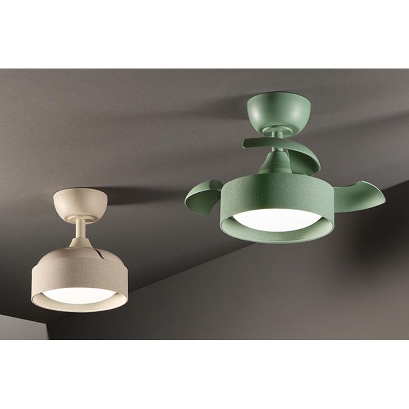 CLEO PICCOLO VENTILATORE D55 CM PALE A SCOMPARSA LED 22W LUCE CCT DIMMERABILE 2 COLORI TELECOMANDO INCLUSO