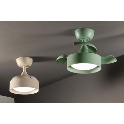 CLEO PICCOLO VENTILATORE D55 CM PALE A SCOMPARSA LED 22W LUCE CCT DIMMERABILE 2 COLORI TELECOMANDO INCLUSO