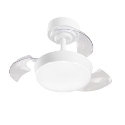 MINI OPEN PICCOLO VENTILATORE BIANCO D56 CM PALE A SCOMPARSA LED 24W LUCE CCT DIMMERABILE TELECOMANDO INCLUSO