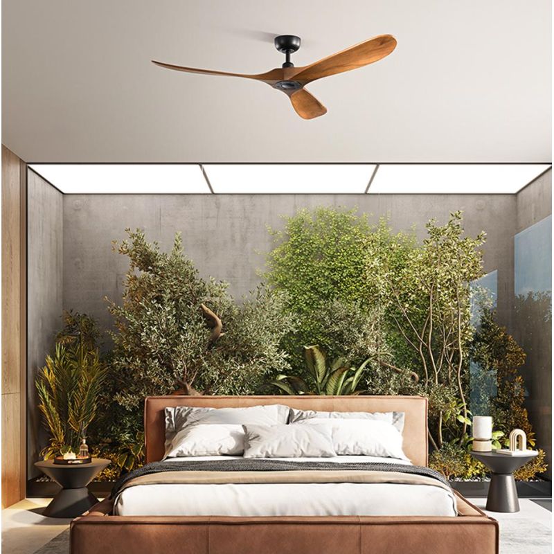 RUNA VENTILATORE SENZA LUCE CON 3 PALE IN LEGNO 2 COLORI D130 CM CON TELECOMANDO INCLUSO
