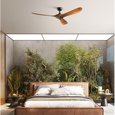 RUNA VENTILATORE SENZA LUCE CON 3 PALE IN LEGNO 2 COLORI D130 CM CON TELECOMANDO INCLUSO