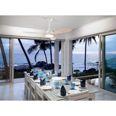 TRIADE VENTILATORE 3 PALE D130 CM LUCE LED 18W CCT 3000-4000-6000K 2 COLORI TELECOMANDO INCLUSO Perenz - Cristalensi Shop Online