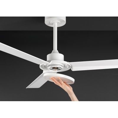 VENTO VENTILATORE BIANCO D132 CM 3 PALE LED 15W LUCE CCT DIMMERABILE TELECOMANDO INCLUSO