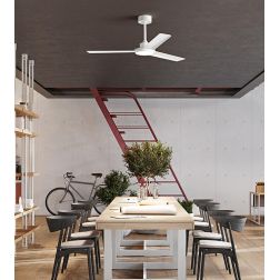 VENTO VENTILATORE BIANCO D132 CM 3 PALE LED 15W LUCE CCT DIMMERABILE TELECOMANDO INCLUSO