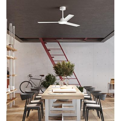 VENTO VENTILATORE BIANCO D132 CM 3 PALE LED 15W LUCE CCT DIMMERABILE TELECOMANDO INCLUSO