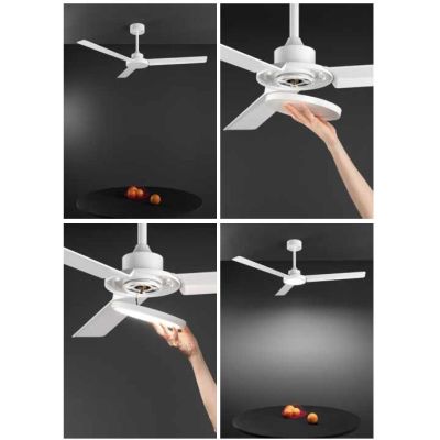 VENTO VENTILATORE BIANCO D132 CM 3 PALE LED 15W LUCE CCT DIMMERABILE TELECOMANDO INCLUSO