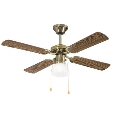 GEMINI VENTILATORE CON 4 PALE D105 CM 3 FINITURE COLORE LAMPADINA ATTACCO E27 CON INTERRUTTORE A STRAPPO Perenz - Cristalensi Sh