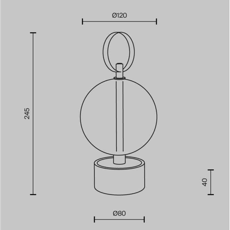 DOUBLE MOON PICCOLO LUMETTO CON BATTERIA RICARICABILE LED 3W LUCE 3000K DIMMERABILE NERA FUME