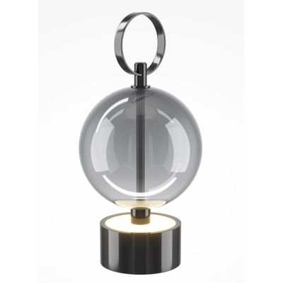 DOUBLE MOON PICCOLO LUMETTO CON BATTERIA RICARICABILE LED 3W LUCE 3000K DIMMERABILE NERA FUME