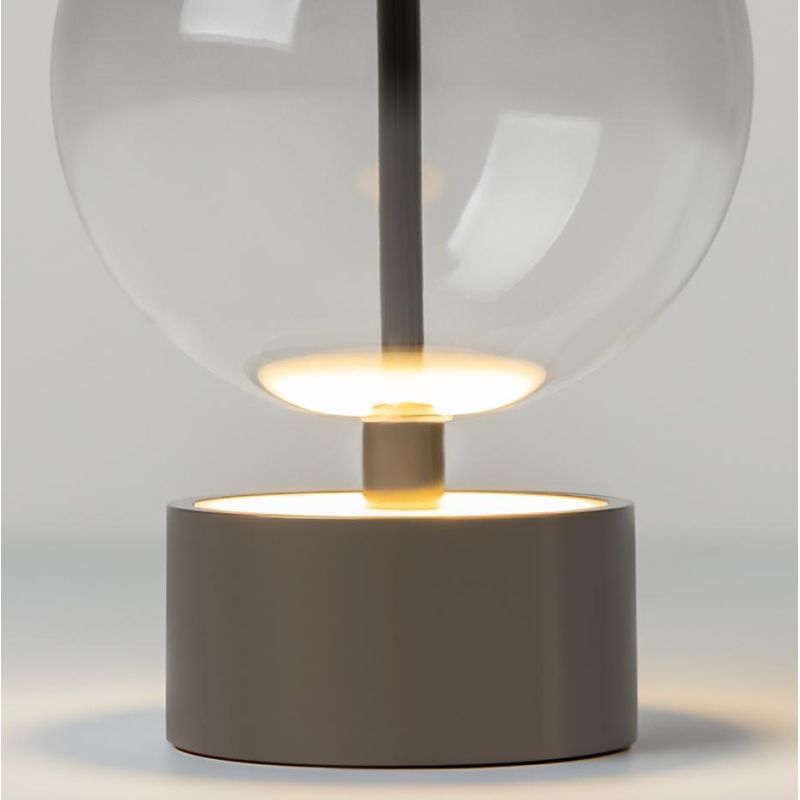 DOUBLE MOON PICCOLO LUMETTO CON BATTERIA RICARICABILE LED 3W LUCE 3000K DIMMERABILE NERA FUME