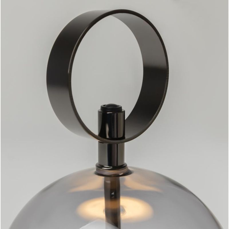 DOUBLE MOON PICCOLO LUMETTO CON BATTERIA RICARICABILE LED 3W LUCE 3000K DIMMERABILE NERA FUME