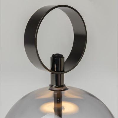 DOUBLE MOON PICCOLO LUMETTO CON BATTERIA RICARICABILE LED 3W LUCE 3000K DIMMERABILE NERA FUME