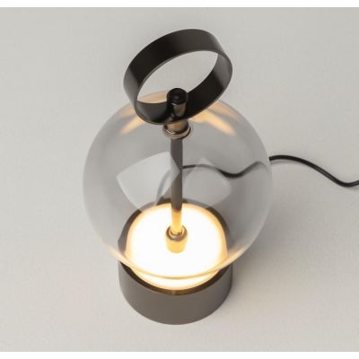 DOUBLE MOON PICCOLO LUMETTO CON BATTERIA RICARICABILE LED 3W LUCE 3000K DIMMERABILE NERA FUME