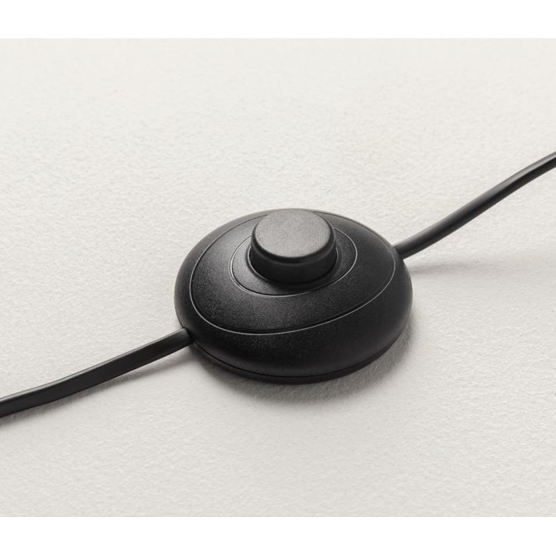 DOUBLE MOON PIANTANA  A 2 LUCI NERA CON SFERE FUME LED 15W LUCE 3000K DIMMERABILE DESIGN MODERNO