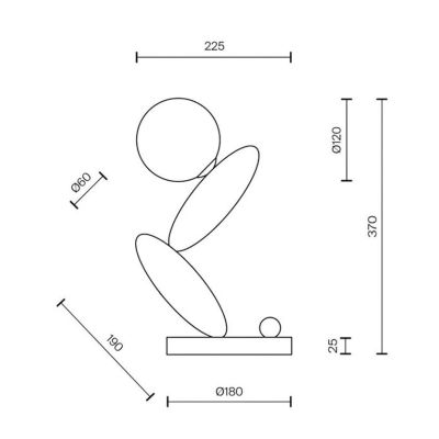 RESONANCE LAMPADA DA TAVOLO LED 6W LUCE 3000K DIMMERABILE ALTEZZA 37 CM DESIGN MODERNO