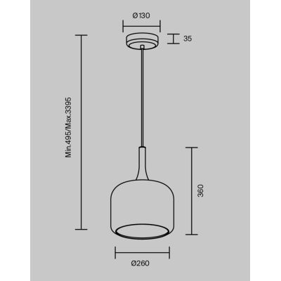 SPIRITO SOSPENSIONE SINGOLA D26 CM IN VETRO SFUMATO 3 COLORI LED 12W LUCE 3000K DESIGN MODERNO