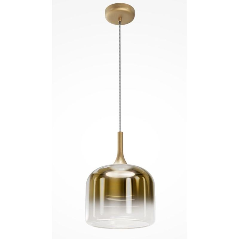 SPIRITO SOSPENSIONE SINGOLA D26 CM IN VETRO SFUMATO 3 COLORI LED 12W LUCE 3000K DESIGN MODERNO