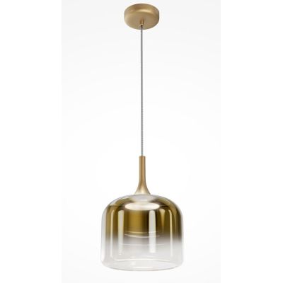 SPIRITO SOSPENSIONE SINGOLA D26 CM IN VETRO SFUMATO 3 COLORI LED 12W LUCE 3000K DESIGN MODERNO