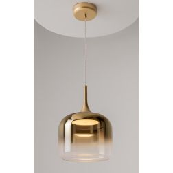 SPIRITO SOSPENSIONE SINGOLA D26 CM IN VETRO SFUMATO 3 COLORI LED 12W LUCE 3000K DESIGN MODERNO 2