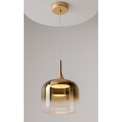 SPIRITO SOSPENSIONE SINGOLA D26 CM IN VETRO SFUMATO 3 COLORI LED 12W LUCE 3000K DESIGN MODERNO