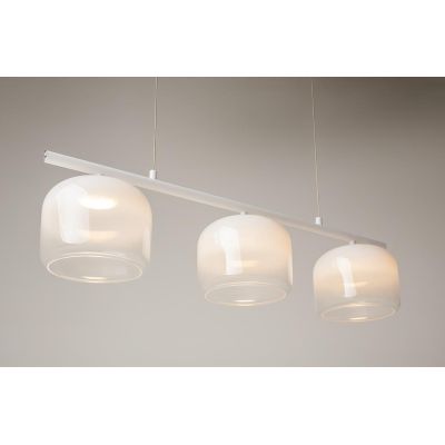 SPIRITO SOSPENSIONE A 3 SINGOLA CON DIFFUSORI IN VETRO SFUMATO 3 COLORI LED 14W LUCE 3000K DIMMERABILE