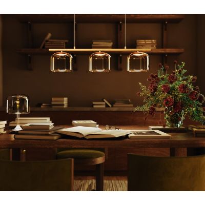 SPIRITO SOSPENSIONE A 3 SINGOLA CON DIFFUSORI IN VETRO SFUMATO 3 COLORI LED 14W LUCE 3000K DIMMERABILE