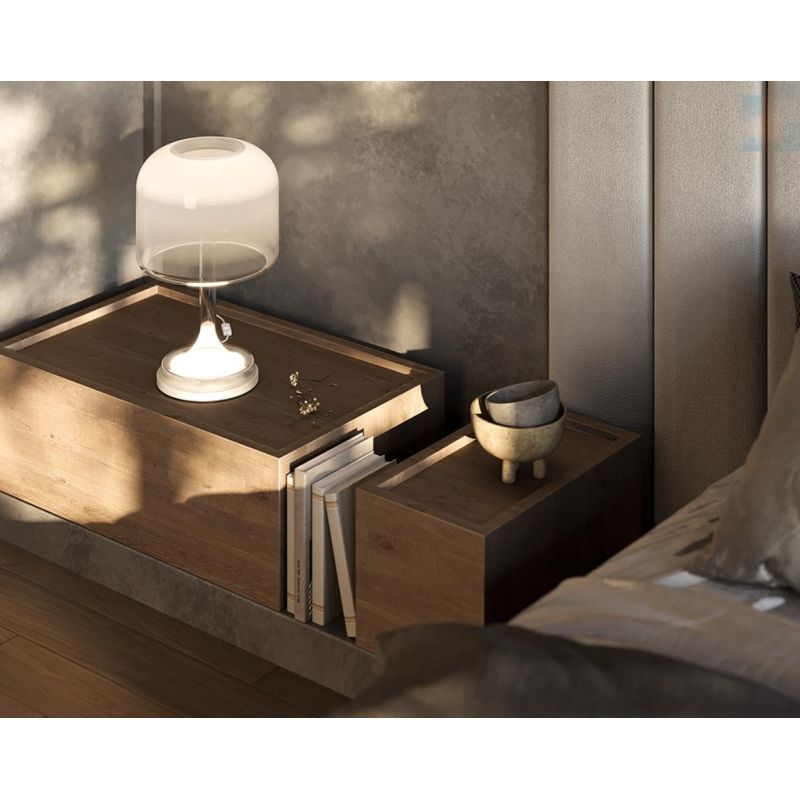 SPIRITO LAMPADA DA TAVOLO LED CON DIFFUSORE IN VETRO SFUMATO 3 COLORI LUCE 3000K DIMMERABILE MODERNO
