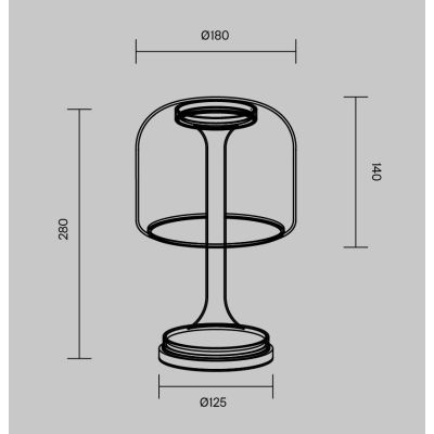 SPIRITO LAMPADA DA TAVOLO LED CON DIFFUSORE IN VETRO SFUMATO 3 COLORI LUCE 3000K DIMMERABILE MODERNO