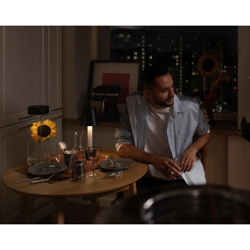 AI COLLABORATION LUMETTO IN VETRO E METALLO CON BATTERIA RICARICABILE LED 3W TOUCH DIMMER 4 COLORI