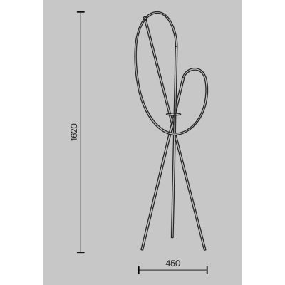CROCHET LAMPADA DA TERRA A LED 36W NERA O OTTONE H160 CM LUCE 3000K DIMMERABILE DESIGN MODERNO