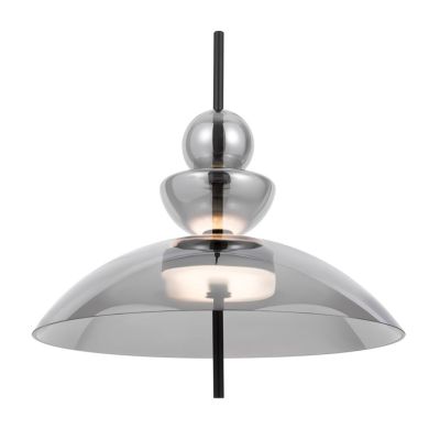 BANGKOK SOSPENSIONE MODERNA D40 CM LED 12W LUCE 3000K METALLO NERO E DIFFUSORE VETRO IN 4 COLORI