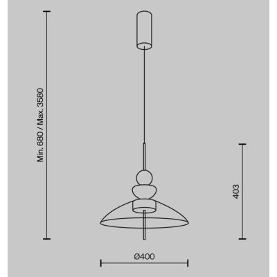 BANGKOK SOSPENSIONE MODERNA D40 CM LED 12W LUCE 3000K METALLO NERO E DIFFUSORE VETRO IN 4 COLORI