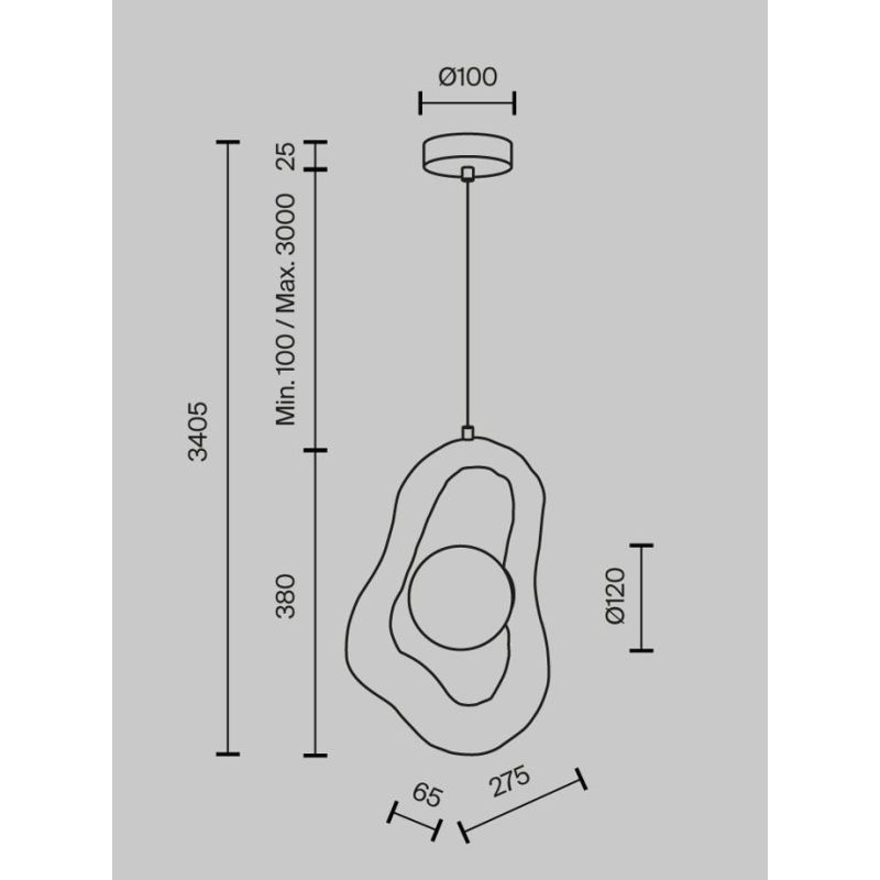 OPUS SOSPENSIONE SINGOLA GRIGIA O BIANCA IN POLIRESINA POROSA LAMPADINA ATTACCO G9 DESIGN MODERNO