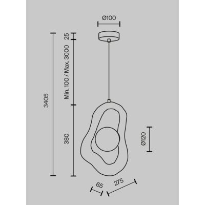 OPUS SOSPENSIONE SINGOLA GRIGIA O BIANCA IN POLIRESINA POROSA LAMPADINA ATTACCO G9 DESIGN MODERNO