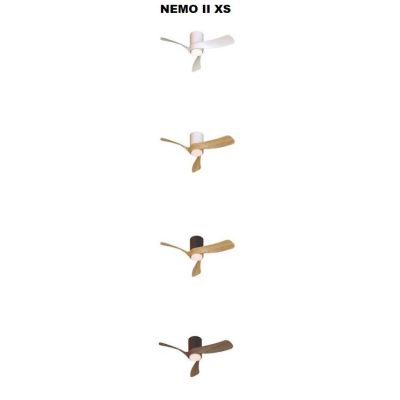 NEMO II VENTILATORE A 3 PALE D72 CM LED 15W LUCE DIMMERABILE 4 COLORI TELECOMANDO INCLUSO
